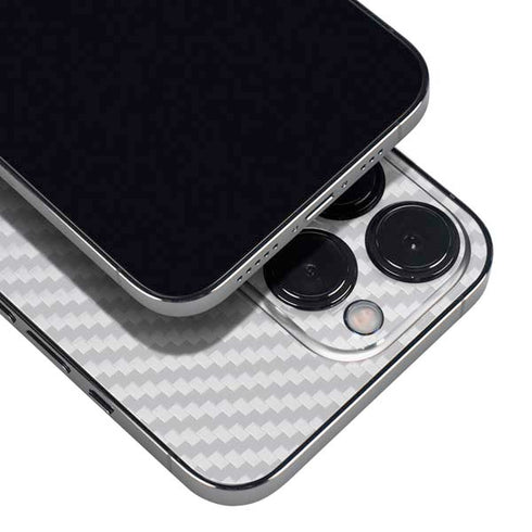 White Carbon Fiber Specialty Texture Material iPhone 13 Pro Max Skin
